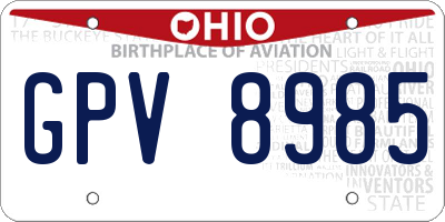 OH license plate GPV8985