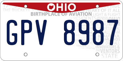 OH license plate GPV8987