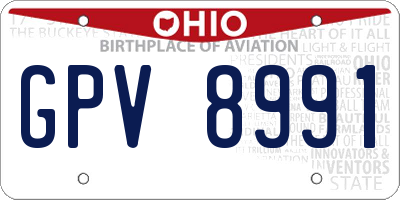 OH license plate GPV8991