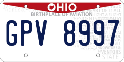 OH license plate GPV8997