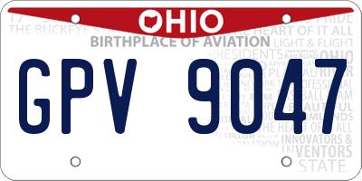 OH license plate GPV9047