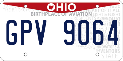 OH license plate GPV9064