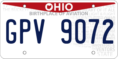 OH license plate GPV9072