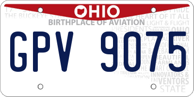 OH license plate GPV9075