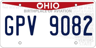 OH license plate GPV9082