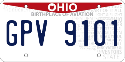 OH license plate GPV9101