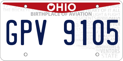 OH license plate GPV9105