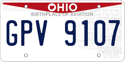 OH license plate GPV9107