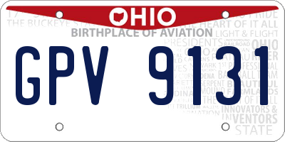 OH license plate GPV9131