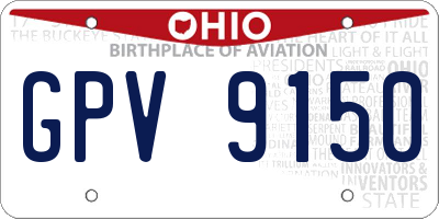 OH license plate GPV9150