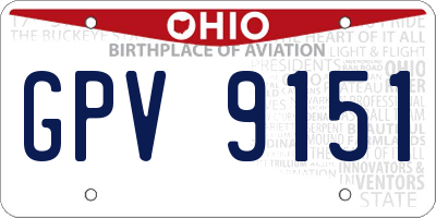 OH license plate GPV9151