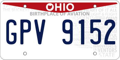 OH license plate GPV9152