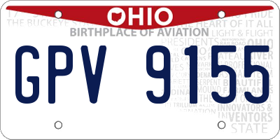OH license plate GPV9155