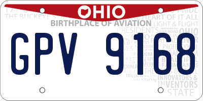 OH license plate GPV9168