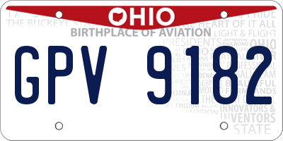 OH license plate GPV9182