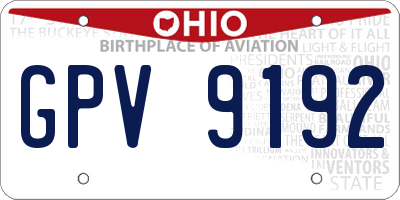 OH license plate GPV9192
