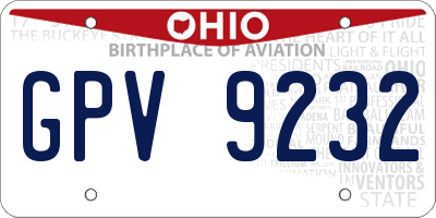 OH license plate GPV9232