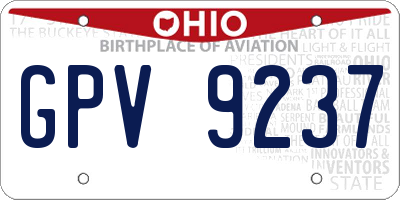 OH license plate GPV9237