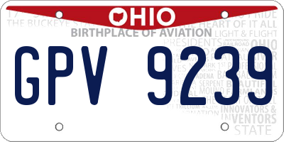 OH license plate GPV9239