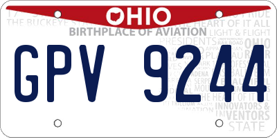 OH license plate GPV9244