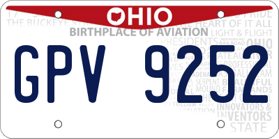 OH license plate GPV9252