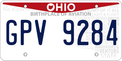 OH license plate GPV9284
