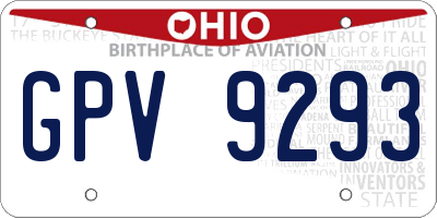 OH license plate GPV9293