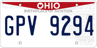 OH license plate GPV9294