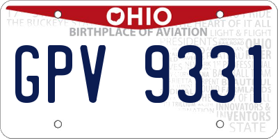 OH license plate GPV9331
