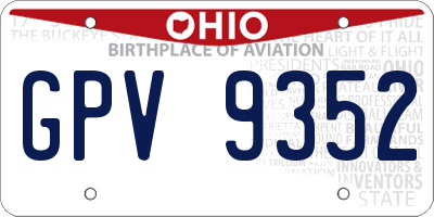 OH license plate GPV9352