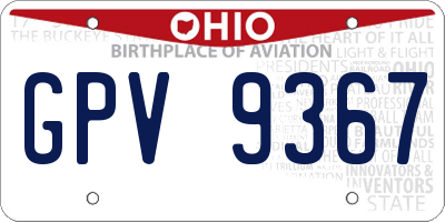 OH license plate GPV9367