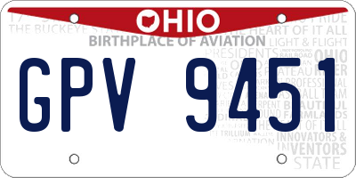 OH license plate GPV9451