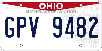 OH license plate GPV9482