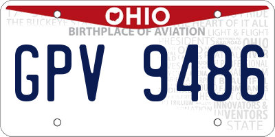 OH license plate GPV9486