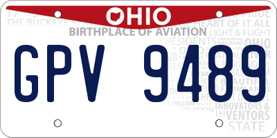 OH license plate GPV9489