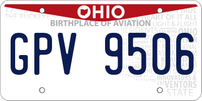 OH license plate GPV9506