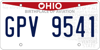 OH license plate GPV9541