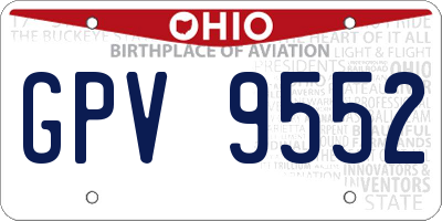OH license plate GPV9552