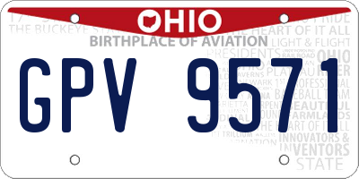 OH license plate GPV9571