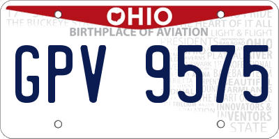 OH license plate GPV9575