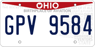 OH license plate GPV9584