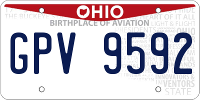 OH license plate GPV9592