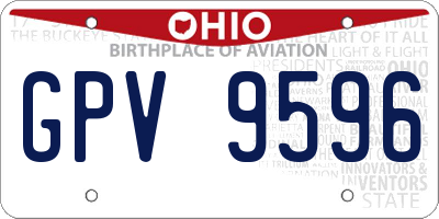 OH license plate GPV9596