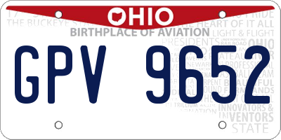 OH license plate GPV9652