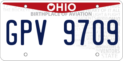 OH license plate GPV9709