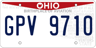OH license plate GPV9710