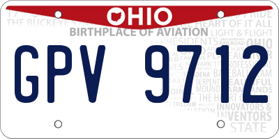 OH license plate GPV9712