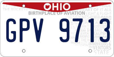 OH license plate GPV9713