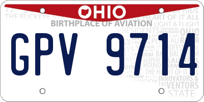 OH license plate GPV9714