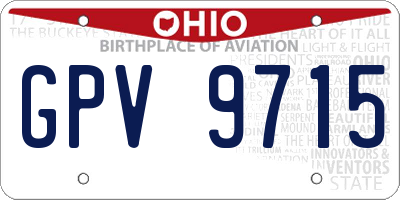 OH license plate GPV9715